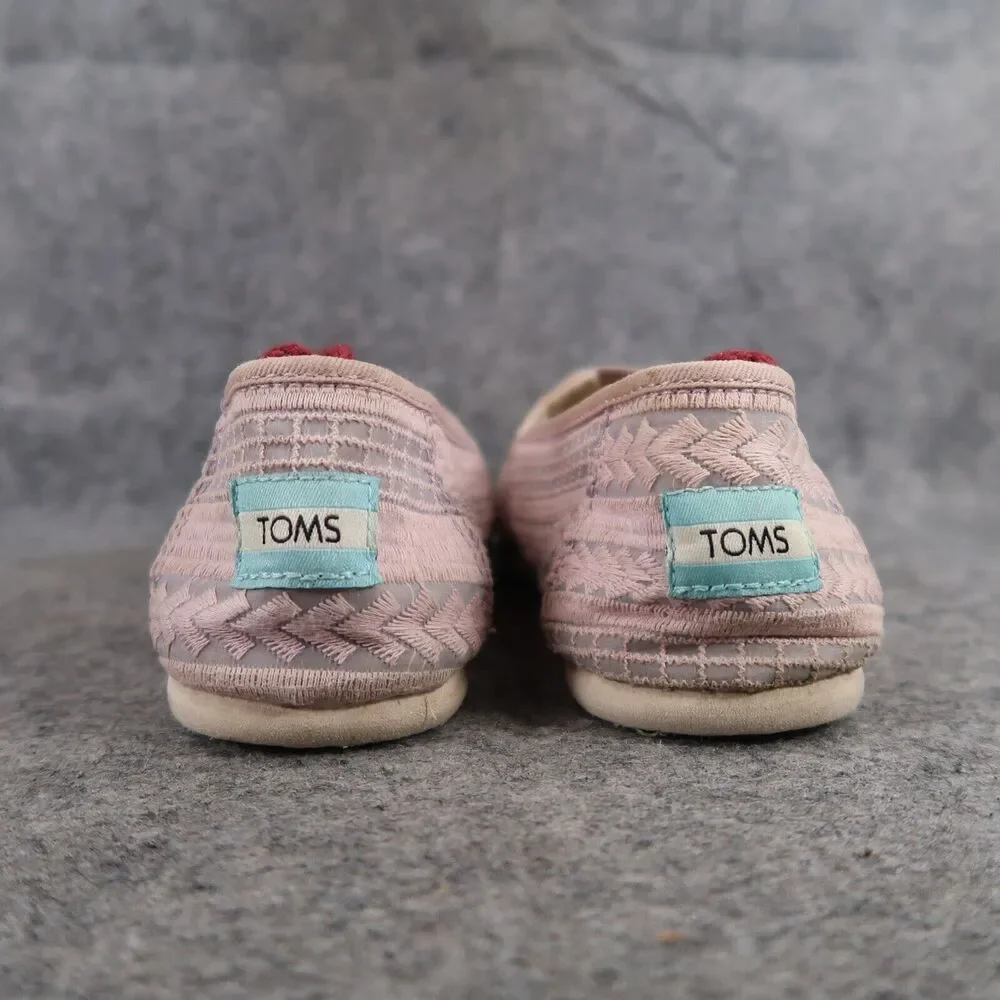 Toms Shoes Womens 8 Flats Casual Fashion Venice Lilac Arrow Embroidered Mesh